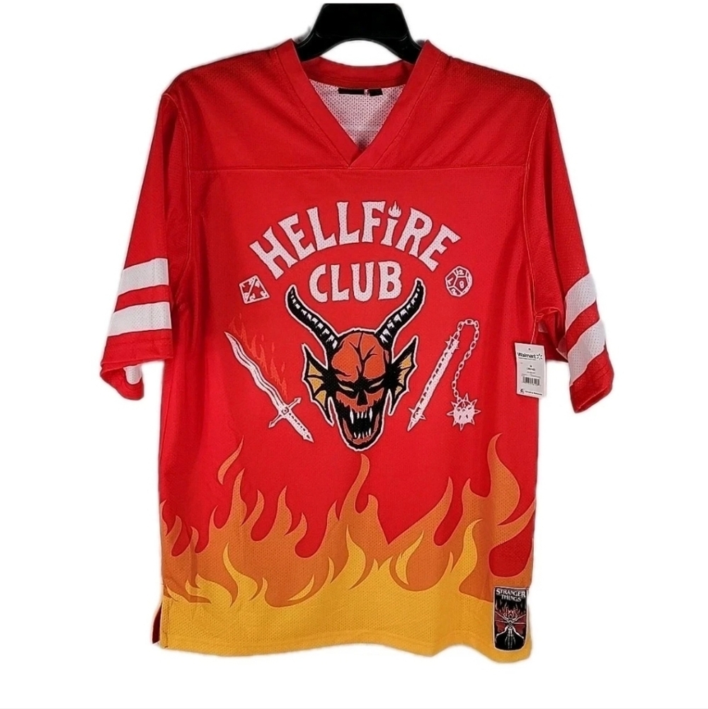 Hellfire Club Football Shirt with Front and Back Graphic For Mens Sizes M,XL